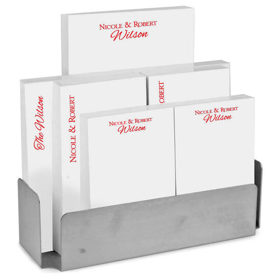 Couples Notepad Set with Stainless Steel Holder
